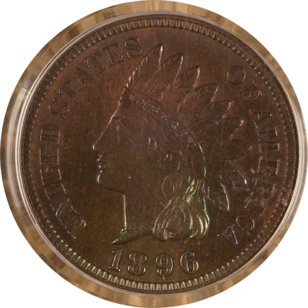 1896 Indian Head cent, brown proof, PCGS PR65