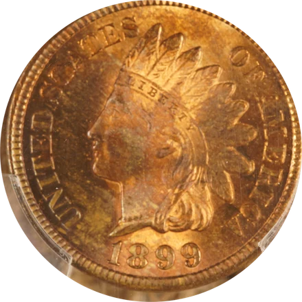 1899 Indian Head cent, red-brown, PCGS MS64
